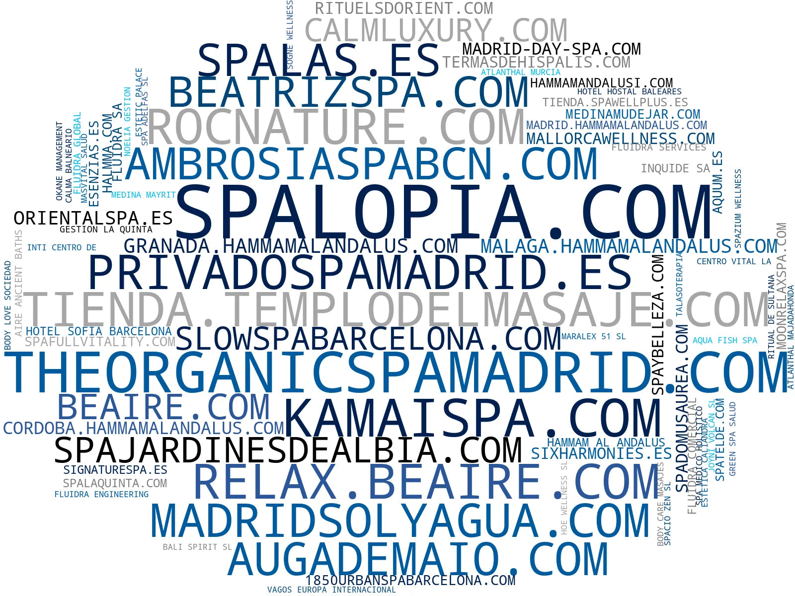 wordcloud de mercado spa, bienestar integral, rituales de spa